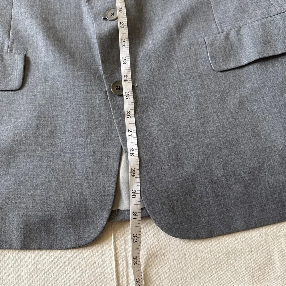 Christian Dior Mens Gray Long Sleeve Single-Breasted Two-Button Blazer Size 44